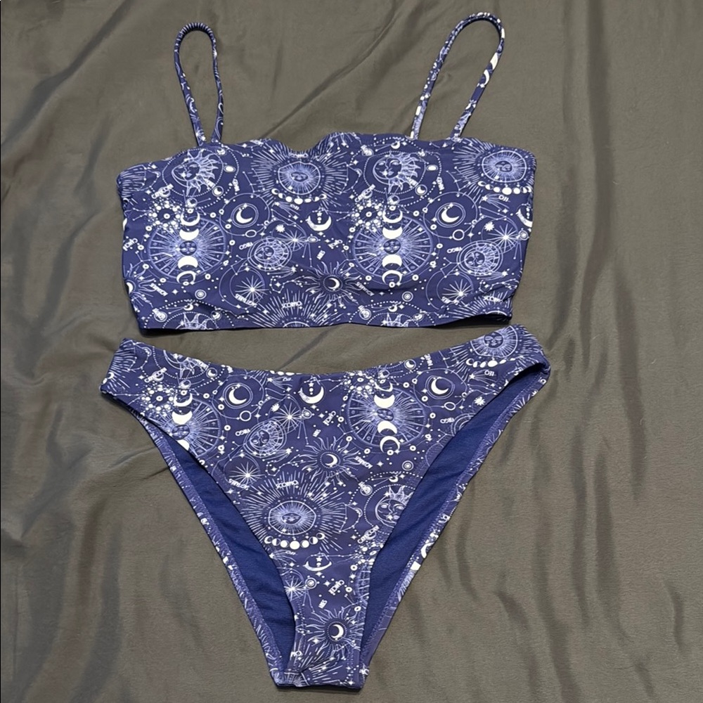 Women's Blue Celestial Print Swimsuit